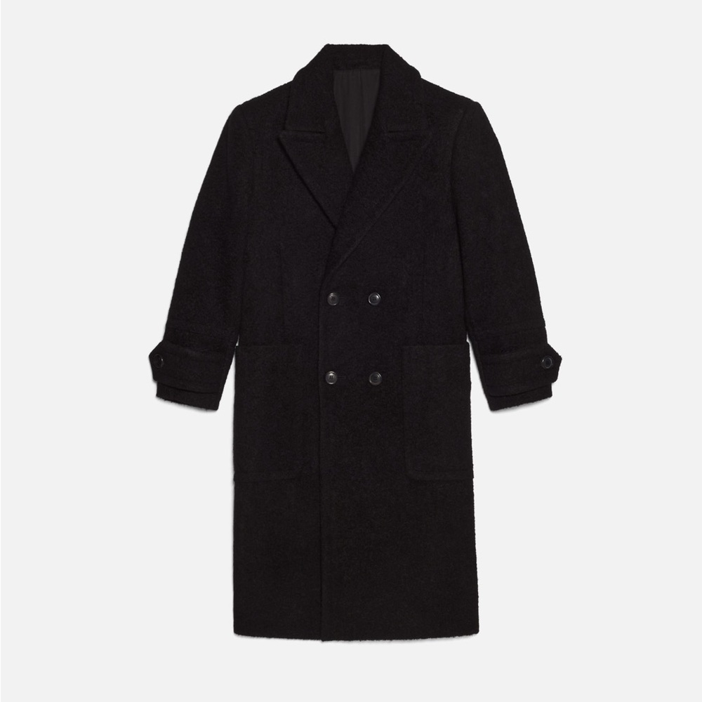 Ami Paris Black Double-Breasted Wool Coat NWT